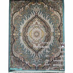فرش زمرد مشهد ۱۲۰۰ شانه کد ۳۶۰۰۲ آبی فیروزه ای