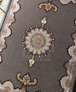 فرش کاشان شاه ماهی سرمه ای 700شانه