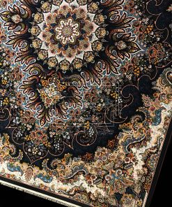 فرش کاشان ملورین سرمه ای 700شانه