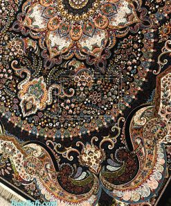 فرش کاشان چیچک سرمه ای 700 شانه