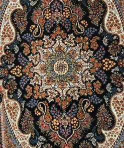 فرش کاشان اروین سرمه ای 700 شانه