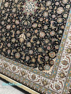 فرش کاشان افشان سرمه ای 1200 شانه