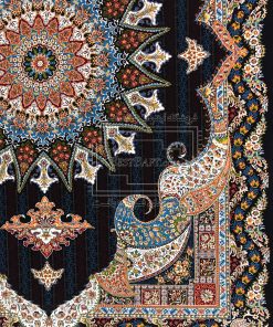 فرش کاشان پریماه سرمه ای 700 شانه