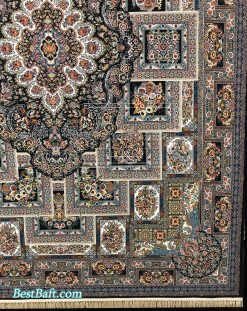 فرش کاشان شاهسوند سرمه ای 1200 شانه