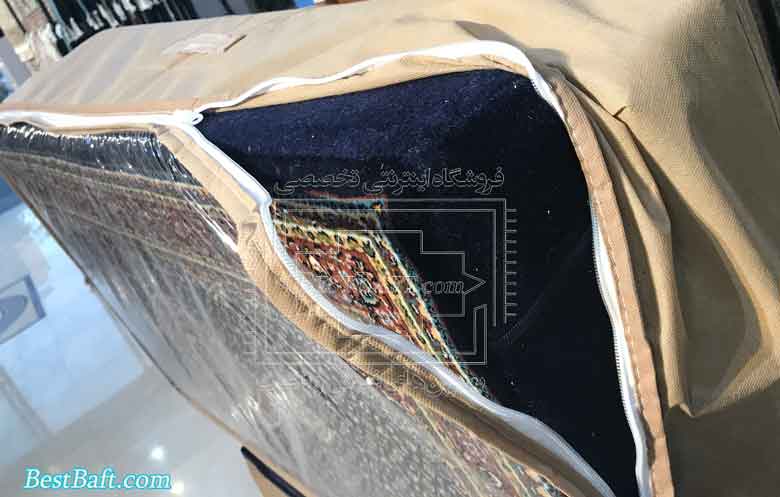 پشتی سنتی کد1003 فرش نگین مشهد سرمه ای خرید اینترنتی فرش