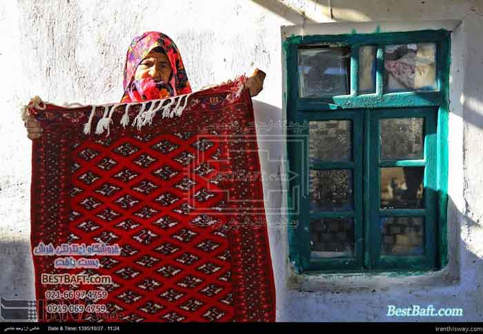 فرش ترکمن و پشتی سنتی ترکمن دشت گل ها
