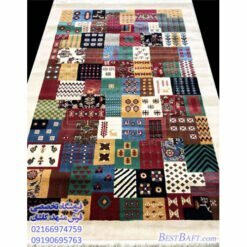 فرش گبه ماشینی طرح نیکو کرم رنگ