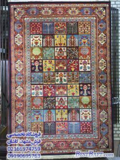 مشخصات، قیمت و خرید فرش گبه ماشینی طرح پونه سرمه ای