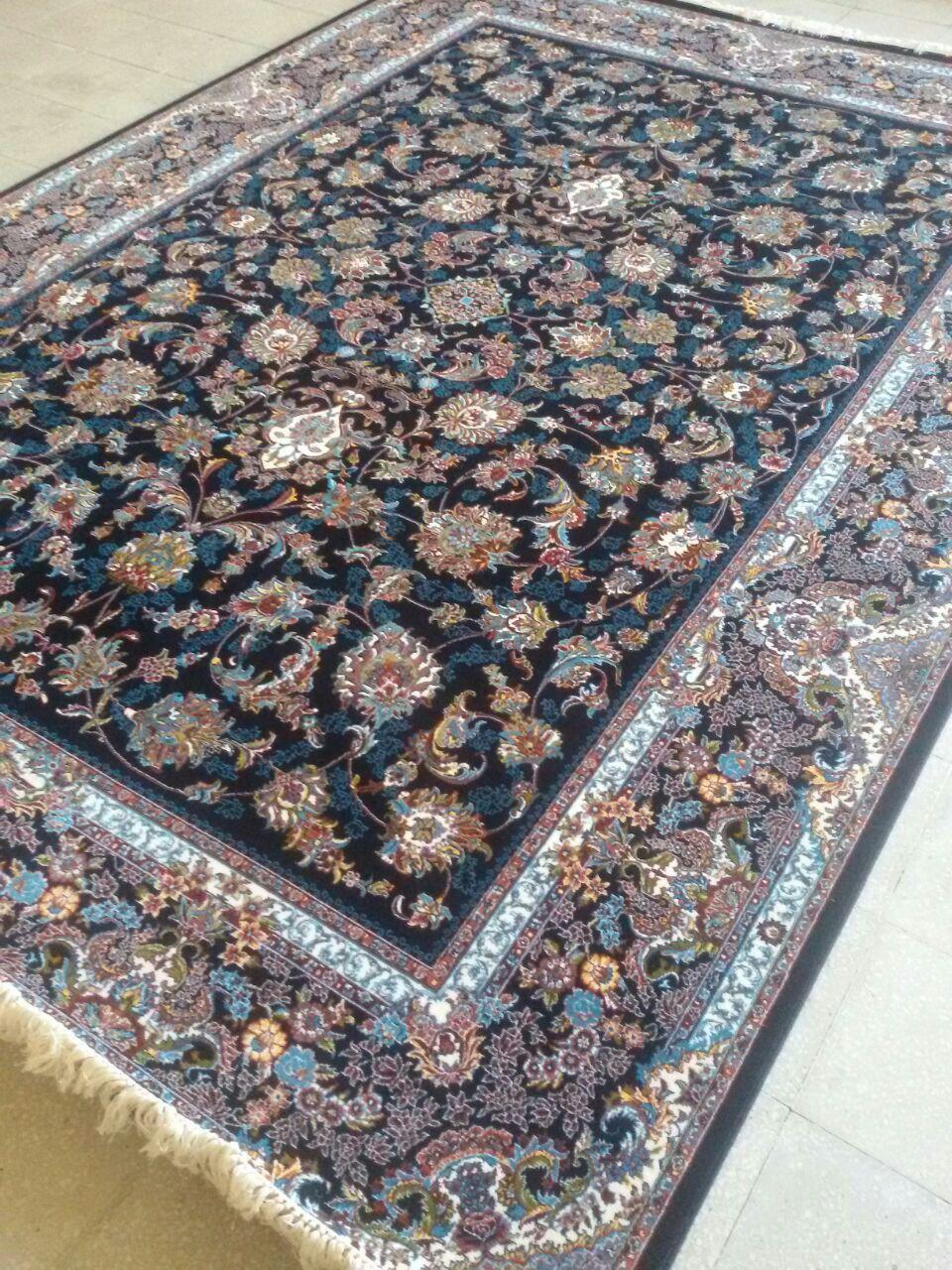 فرش افشان کاشان سرمه ای