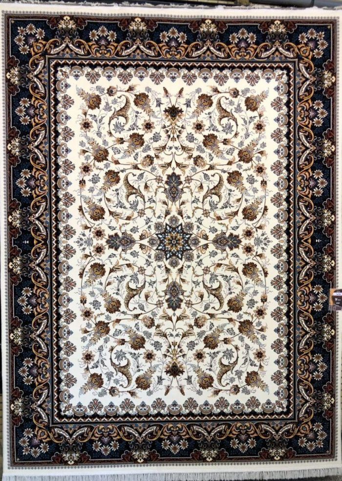 فرش کاشان طرح افشان کرمی 700 شانه تراکم 2550