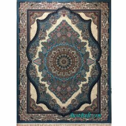 فرش مشهد ۵۰۰ شانه کد ۸۵۲۱۳۵ آبی فیروزه ای