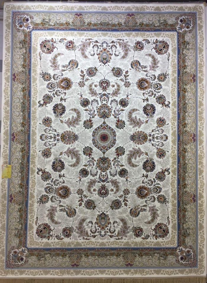 فرش کاشان طرح افشان کرمی ۱۲۰۰ شانه تراکم ۳۶۰۰