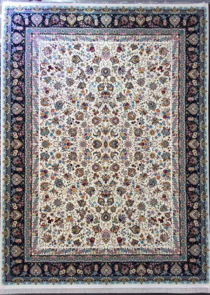 فرش کاشان طرح افشان کرمی ۱۲۰۰ شانه تراکم ۳۶۰۰