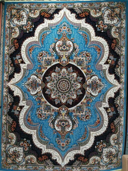 فرش کاشان ظرح شهیاد آبی