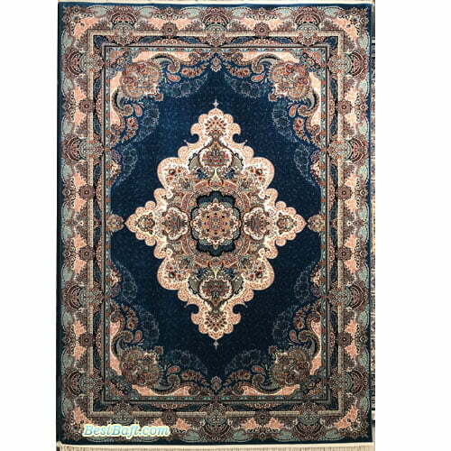 فرش زمرد مشهد ۷۰۰ شانه کد 25016 آبی فیروزه ای