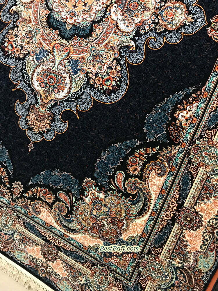 فرش زمرد مشهد ۷۰۰ شانه کد ۲۵۰۲۷ سرمه ای - تصویر 2