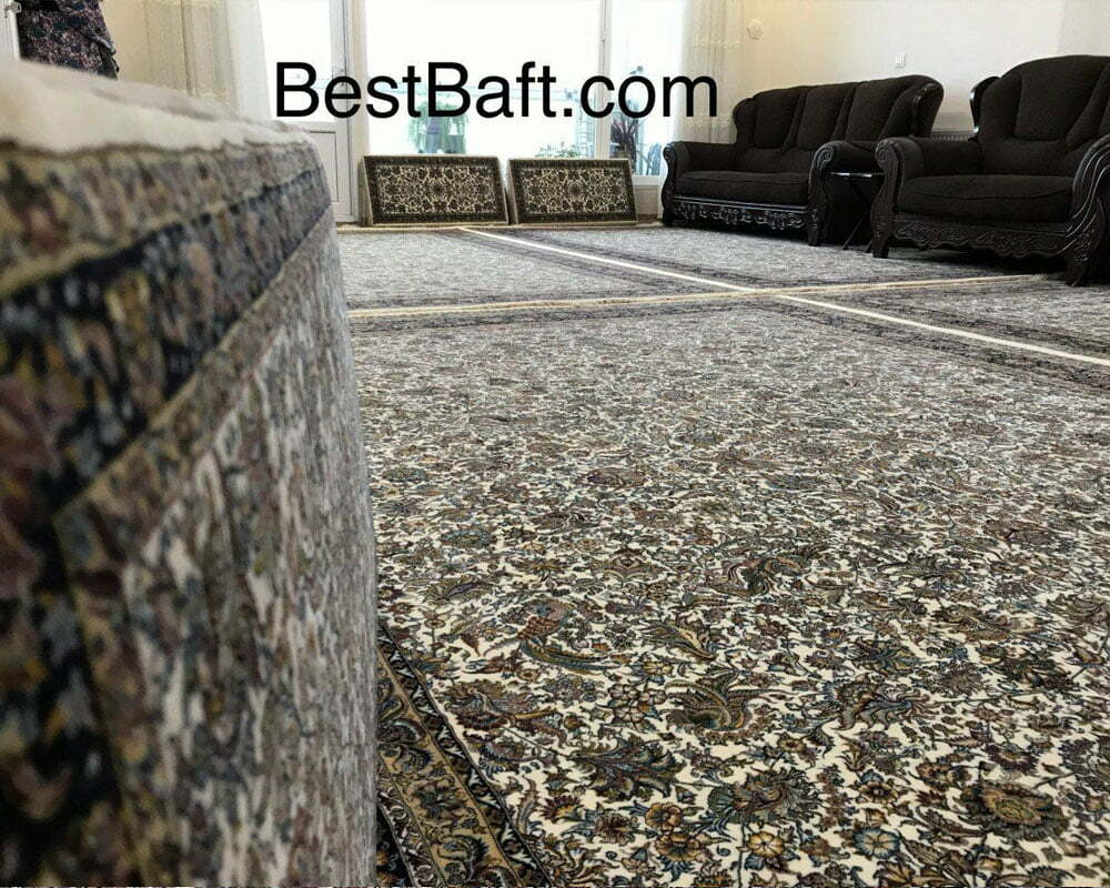 ست پشتی و فرش افشان کرمی