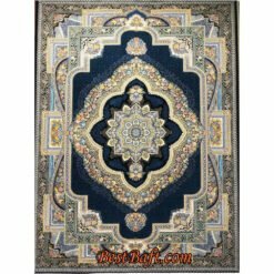 فرش کاشان باغ معلق ۷۰۰ شانه سرمه ای