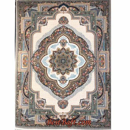 فرش کاشان باغ معلق ۷۰۰ شانه کرمی