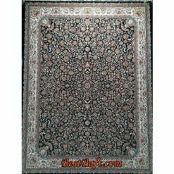 فرش کاشان افشان گل مرغی ۷۰۰ شانه سرمه ای