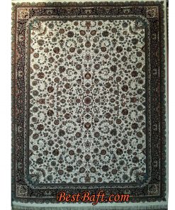 فرش کاشان افشان گل مرغی ۷۰۰ شانه کرمی