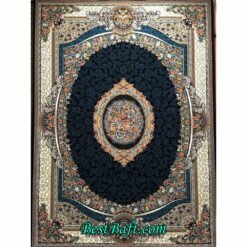 فرش کاشان رنگین کمان ۷۰۰ شانه سرمه ای