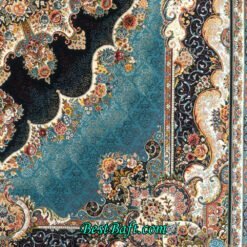 فرش کاشان نیلا ۷۰۰ شانه آبی فیروزه ای