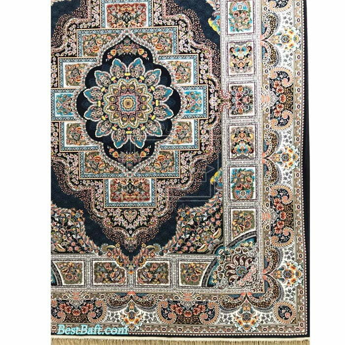 فرش کاشان حوض نقره ۱۲۰۰ شانه سرمه ای - تصویر 3