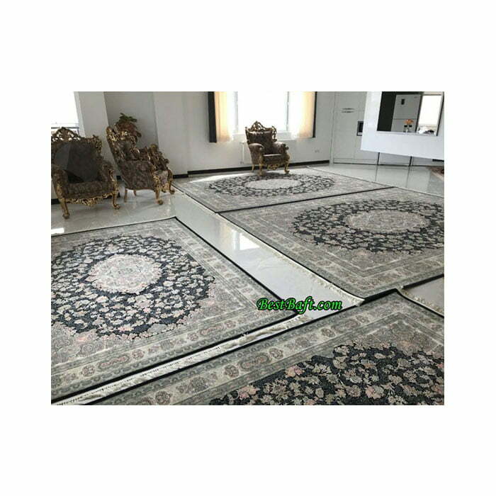 فرش کاشان سرمه ای