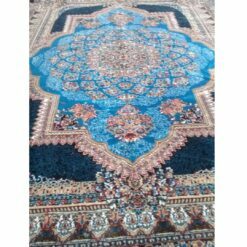 فرش کاشان لوکس ۴۴۰ شانه فیروزه ای