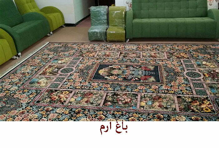 فرش کاشان باغ ارم ۷۰۰ شانه سرمه ای