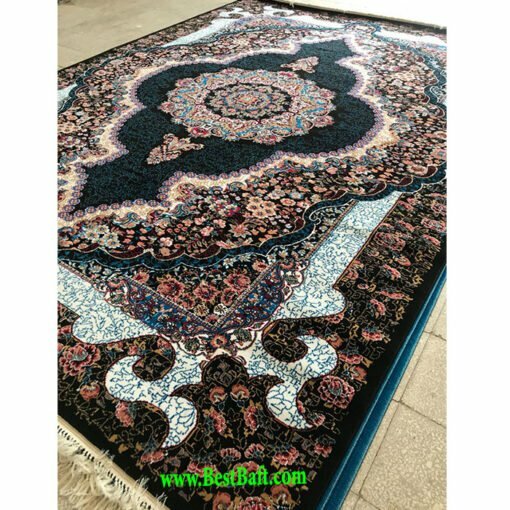 فرش کاشان سلطان ۴۴۰شانه سرمه ای