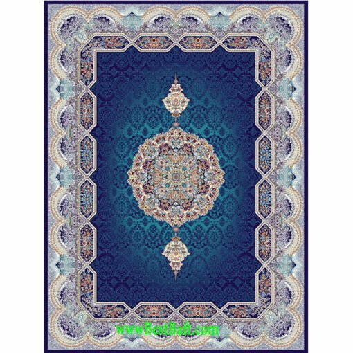 فرش مشهد ۷۰۰ شانه کد ۷۲۲۲۱۸ سرمه ای