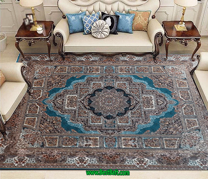 فرش مشهد ۷۰۰ شانه کد ۸۷۲۱۲۱ آبی