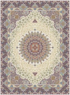 فرش مشهد ۷۰۰ شانه کد ۸۷۲۳۷۵ کرمی