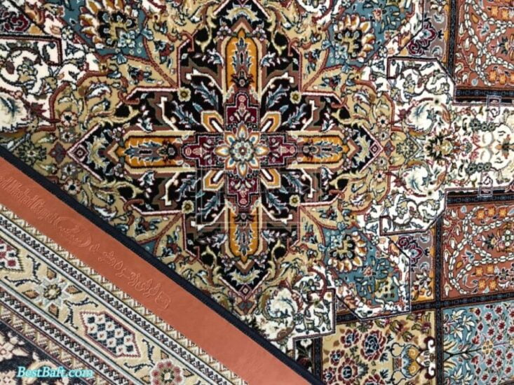 فرش زمرد مشهد ۷۰۰ شانه کد ۲۵۰۱۷ سرمه ای - تصویر 2