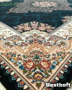 فرش کاشان اماندا 700 شانه سرمه ای