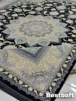 فرش کاشان مروارید ۷۰۰ شانه سرمه ای