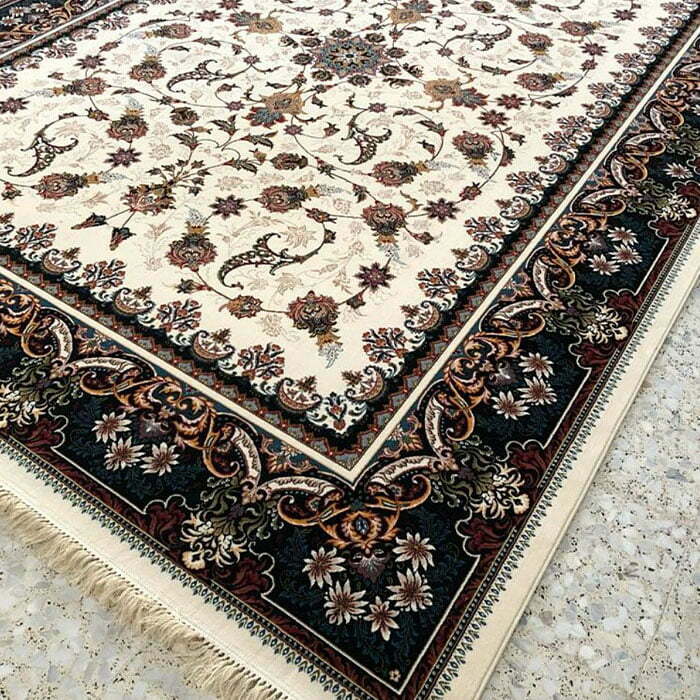 فرش کاشان افشان هلما۷۰۰ شانه کرمی