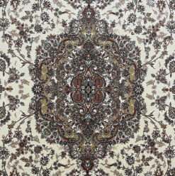 فرش زمرد مشهد طرح 14027 کرم